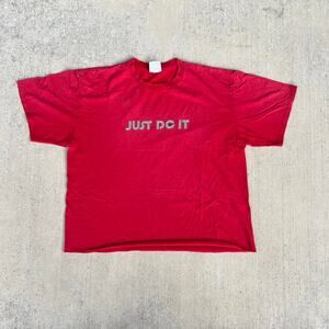 Y2K Nike Cropped JUST DO IT  Baggy Red T-Shirt